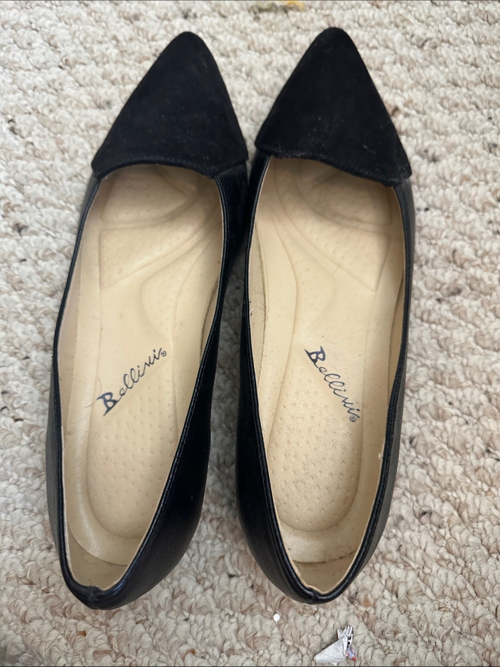 Bellini Black Pointed-Toe Slip-On Flats no flaws never worn so cute